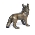 Pet Home Deco Wolf Art Craft Dog Bronze Statue Sculpture Ydw-109